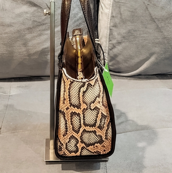 NWT KATE SPADE CAMERON STREET MULTICOLOR SNAKE EMBOSSED LEATHER CROSSBODY TOTE - Picture 5 of 15